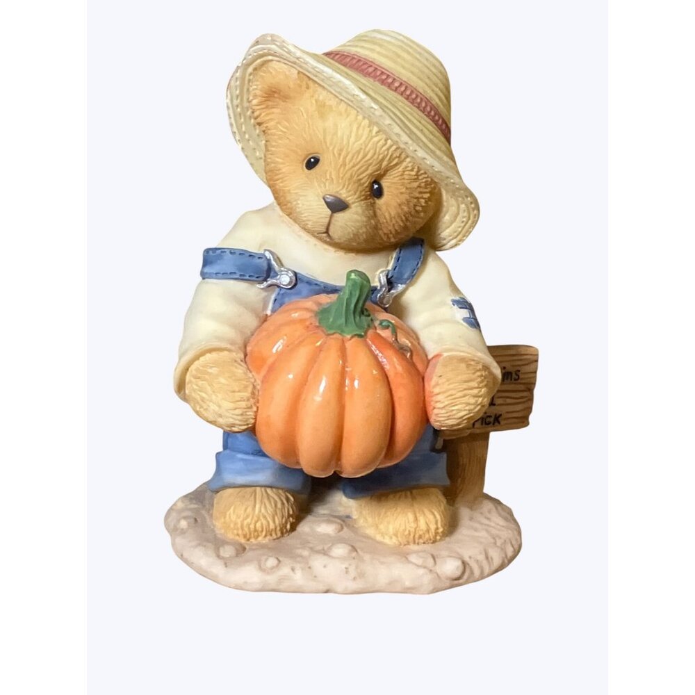 Cherished Teddies 1999 Figurine With Pumpkin There's A Patch in My Heart for You